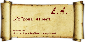 Láposi Albert névjegykártya
