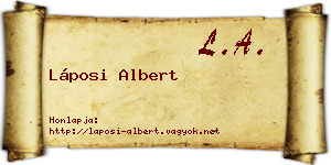 Láposi Albert névjegykártya